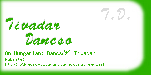 tivadar dancso business card